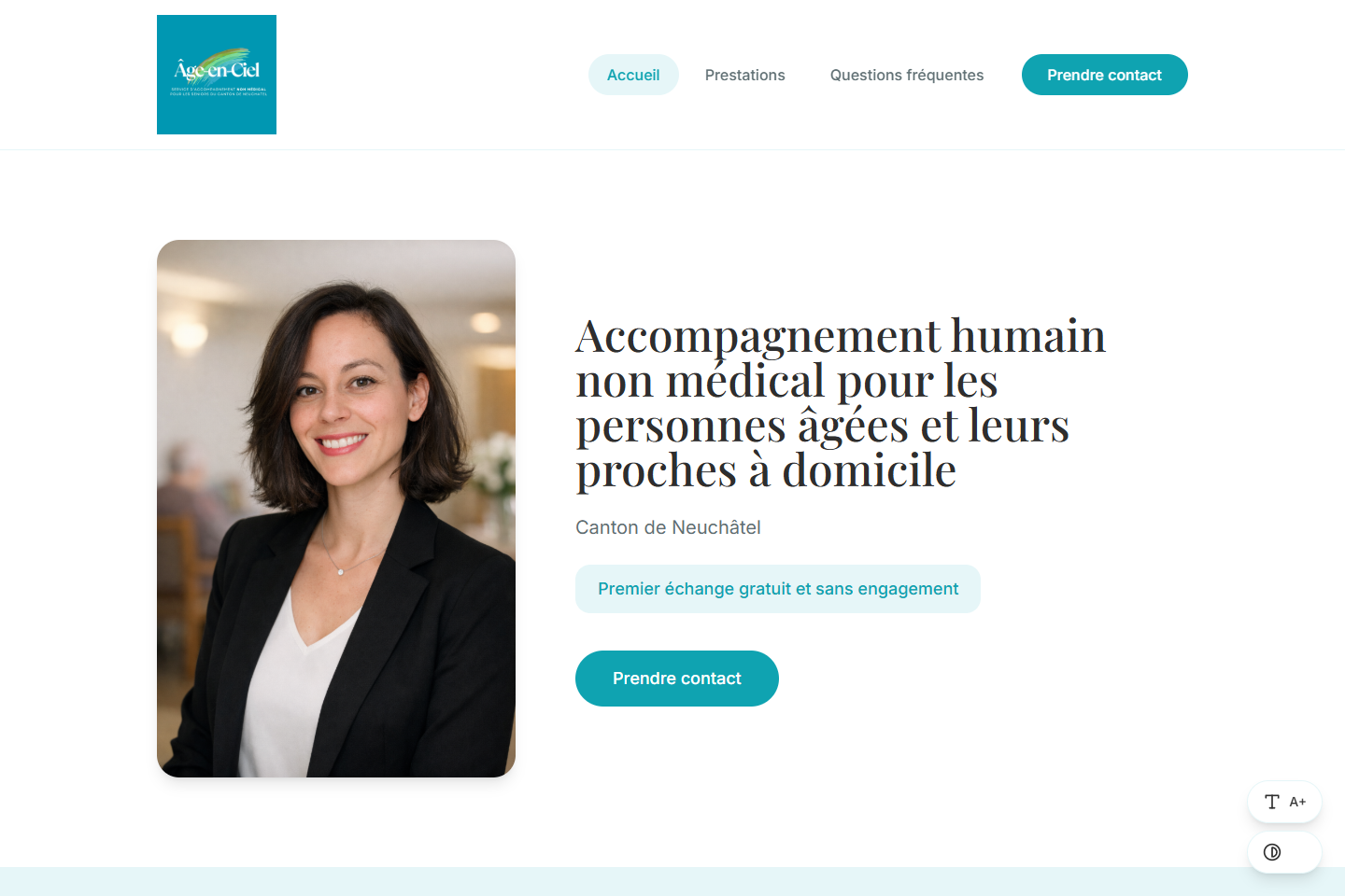 Capture d’un site vitrine réalisé par Option Web pour présenter une activité de service